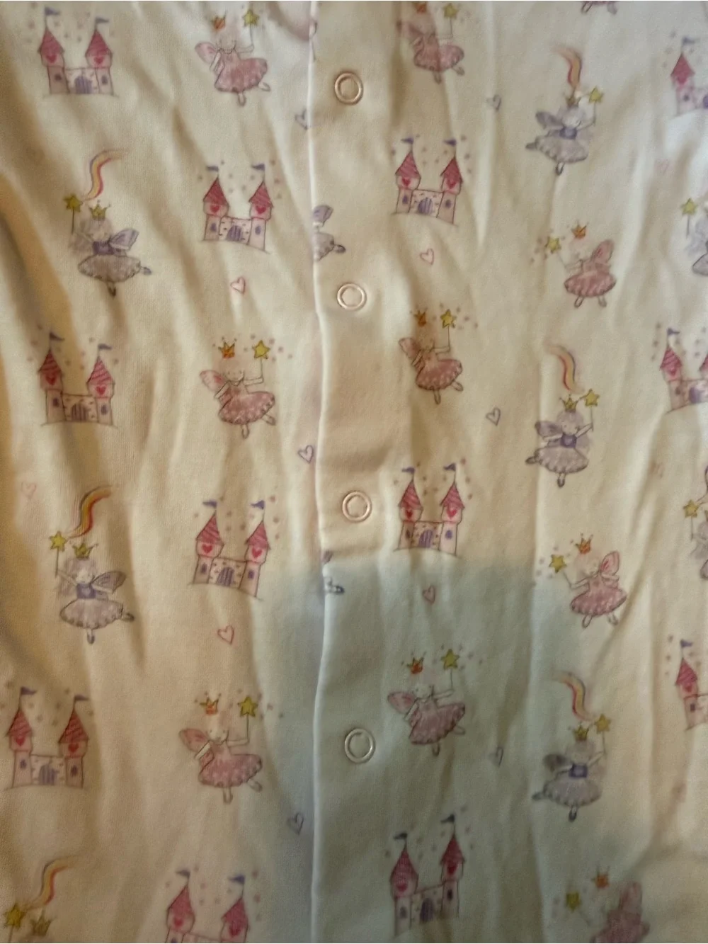 Kissy Kissy Light Pink Princess Print Footed One-Piece